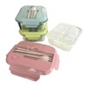 THY COLLECTIBLES Set of 3 36 OZ Glass Lunch Storage