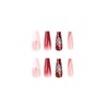 Caiguoer Pack of 24 Christmas False Nails Red Long False