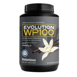 EVOLUTION, Protena de Suero de Leche, WP100, Whey Protein, 18 Aminocidos, Sin Gluten, Sugar Free, Post Workout, Sabor Vainilla, 46.6 Porciones, 1400g 