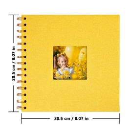 Yopih Photo Book Scrapbook with Linen Cover, 20 x 20 cm Hard Cover with White Kraft Paper Pages, for Travel, Wedding, Guest Book, Christmas, Baby Shower (20 Sheets/40 Pages)