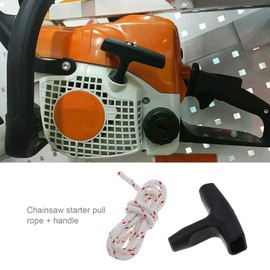 OTOTEC 2 x Seilzugstarter-Griff-Sets, Durchmesser 4,5 mm, 1 m Zugschnüre und schwarzer Seilzugstarter, kompatibel mit Stihl TS400 TS410 TS420