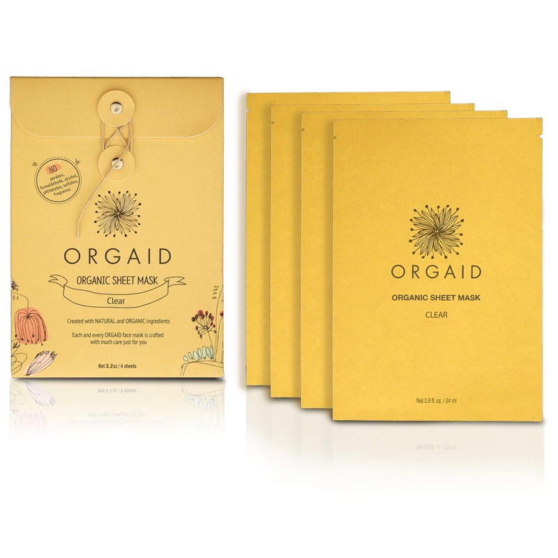 ORGAID Essence Clear Mask, 4 Piece Box / Sheet Mask
