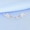 Sterling Silver Paved CZ Butterfly Wing Cuff Post Climber Crawler