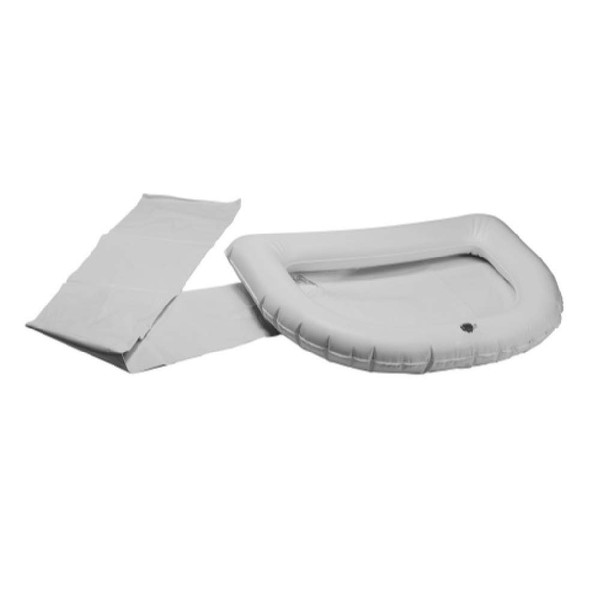 SP Bel-Art 30024 Ableware Inflatable Crescent Shaped Shampoo Basin, Shallow, White