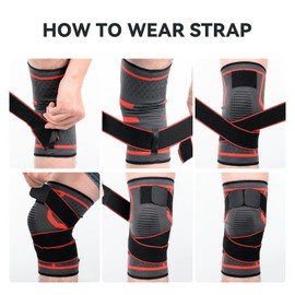 SHOPUKASA Knee Support Brace with side stablizer - 2 Pack for Men and Women, Knee Compression Sleeve for Running, Weightlifting, Gym, Workout, Sports (Medium (2 Pack))