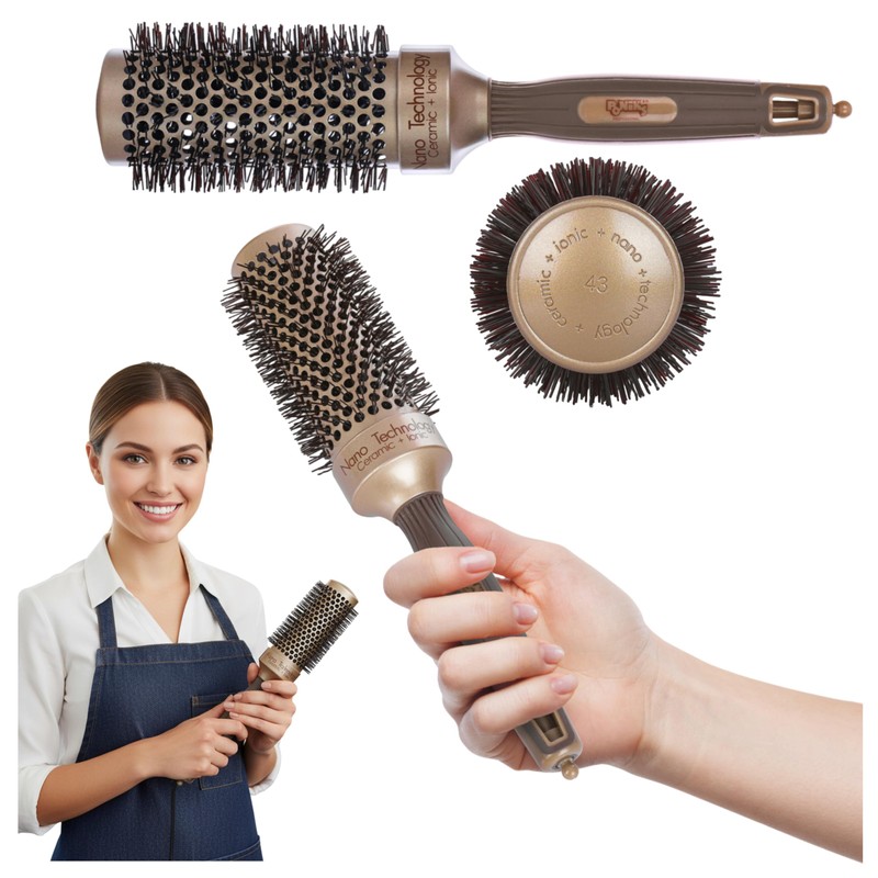 PONIK'S PROFESSIONAL Round Brush 43 mm - Ionic Ceramic Brush
