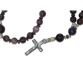 Jeannieparnell W15 Anglican Prayer Beads, Anglican Rosary, Anglican Chaplet, 10mm Amethyst Gemstone Beads Handmade Design