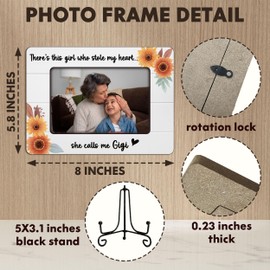Gigi Gifts for Grandma, Gigi Picture Frame, There's This Girl Who Calls Me Gigi Photo Frame for 4x6 Photo, Mothers Day Birthday Christmas Gifts for Grandma, Wooden Picture Frames for Desk Decor-A39