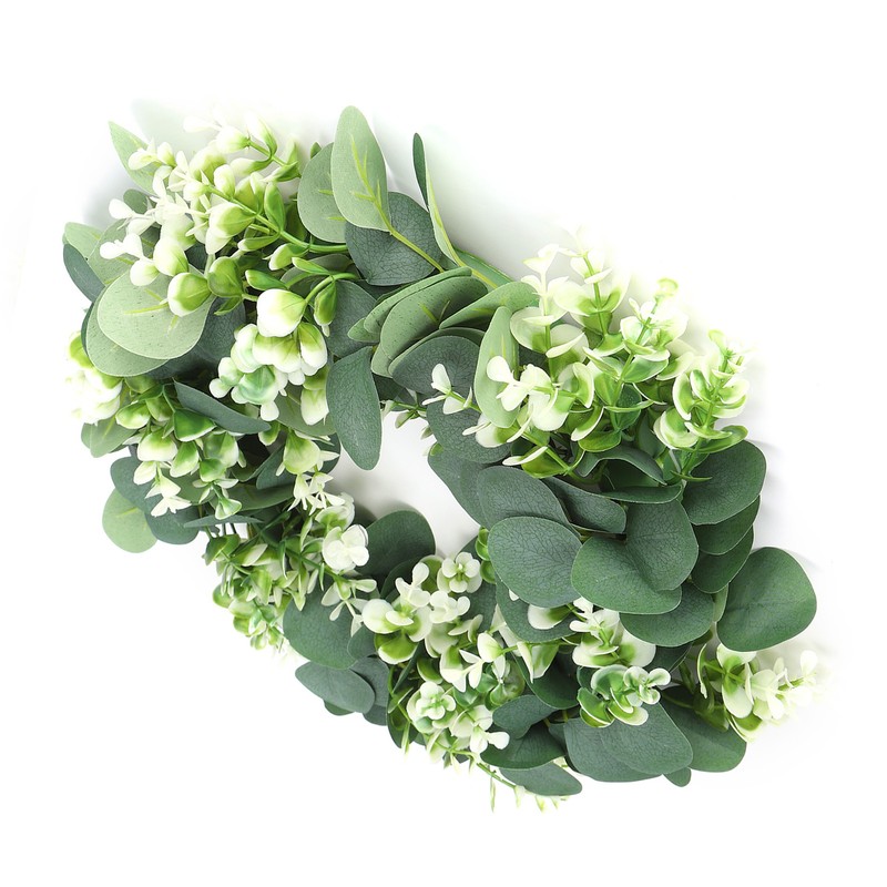 Home Hanging Artificial Plants Wreath Green Leaf Wreath Decoration for
