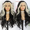 ANDRIA Blonde Skunk Stripe Lace Front Wigs Black and Blonde