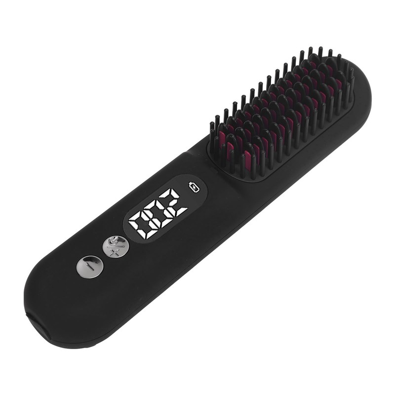 Heated Hair Straightening Brush Negative Ions 30s Fast Heating Rechargeable
