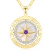 LOUISA SECRET Gold Necklace Women's 925 Silver Compass Chain Pendant