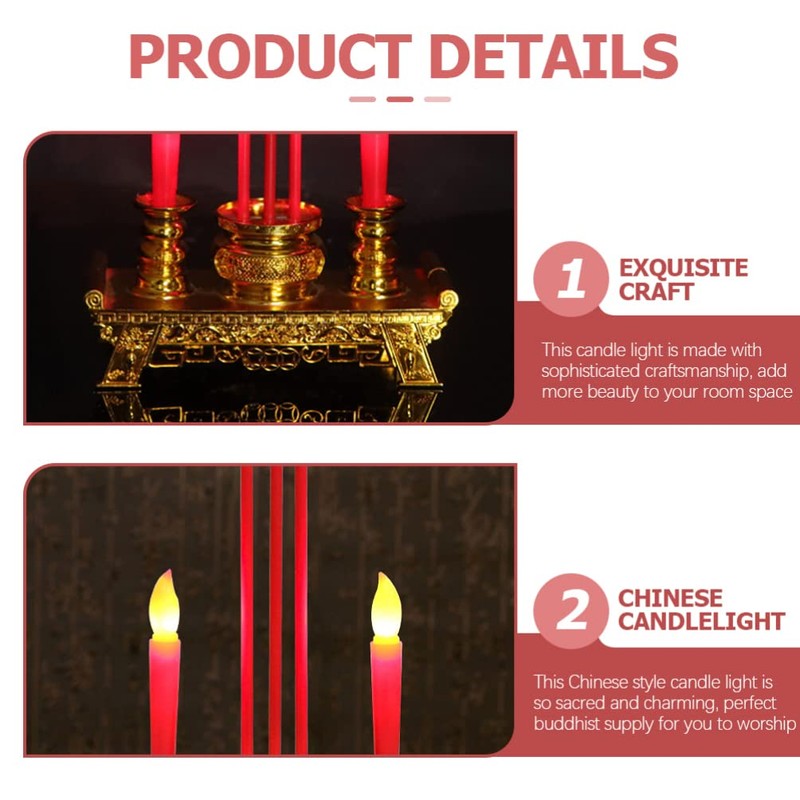 Beaupretty Led Decor Led Electronic Incense Burner Stick Buddhist Candle