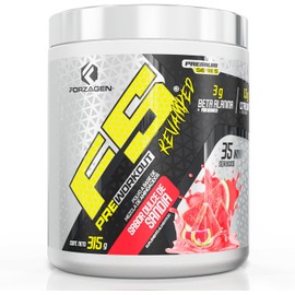 Forzagen  F5 Pre-Workout Revamped  3 g Beta Alanina  1.5 g Citrulina  150 mg Cafeina  35 Servicios  Sabor Dulce de Sandia  Pre Entrenamiento  Energía