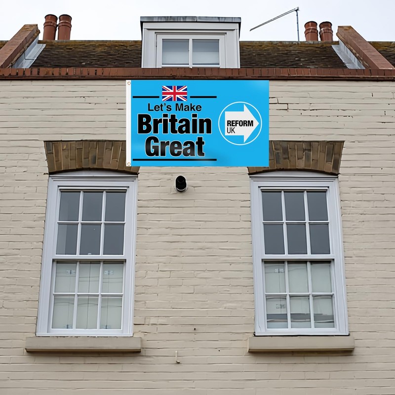 1PCS Reform Uk Flag,Reform Flag, Blue Background Vivid Big Letter