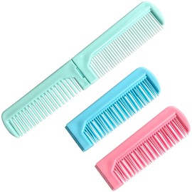 3pcs Hair Styling Tools Mini Portable Antistatic Folding Combs, Double Tooth Plastic Travel Combs for Women