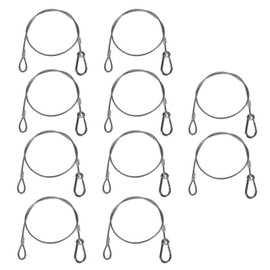 TSSS 10 Pcs Stainless Steel Safety Rope Bonds Wire Buckle Looped Ends, Security Chain Cable for Stage Lights