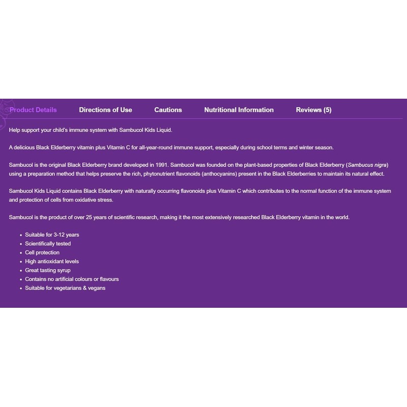 Generic Kids Sambucus Black Elderberry & Vitamin C | Immune