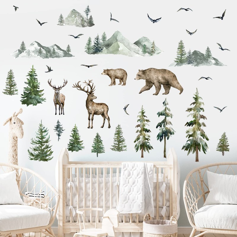 Mountain Wall Decals Large Pine Tree Wall Decals Peel and