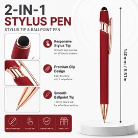 2-in-1 Stylus Pen for Touch Screens & Writing – Smooth Black Ink Ballpoint with Premium Metal Design for Office, School & Gifts (10 Pcs)