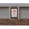 10mph beware pedestrians crossing- 1.2mm Rigid plastic high-visibility and durability
