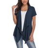Exchic Women's Open Front Cardigan Irregular Hem Short Sleeve Outfits