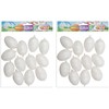 Pack of 12 White or Colourful Plastic Easter Eggs, 6