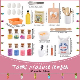 Gnome Accessories Christmas, Pack of 32 Miniature Dollhouse Accessories, Gnome Kitchen Accessories, Gnome Door Accessories, Christmas Miniature Ornament for Gnome Door Decoration and 1:12 Dollhouse