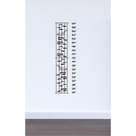 Music Growth Chart Wall Decal Sticker 11" Wide x 36" Tall Matte Black Color