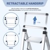 XinSunho 4 Step Ladder, Retractable Handgrip Folding Step Stool with