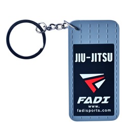 Fadi Sports Jiu Jitsu Keychain - Durable BJJ Emblem, Martial Arts Accessory for Brazilian Jiu Jitsu Fans and BJJ Merchandise (Grey)