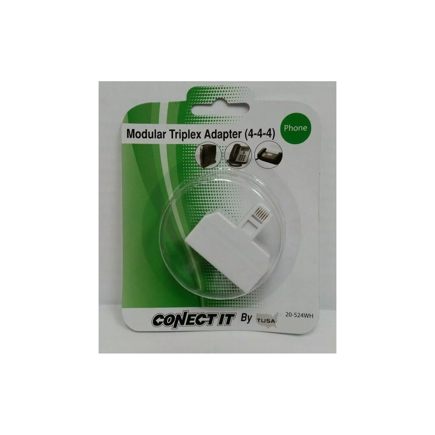 Conect-It Modular Triplex Adapter 3-Way Telephone RJ11 Plug Jack ...
