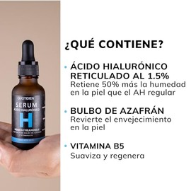 Serum Ácido Hialurónico Facial + Vitamina B5 + Extracto de Bulbo de Azafrán | 99% Ingredientes Naturales | Hidratación Intensa | Skin Care Ideal para 