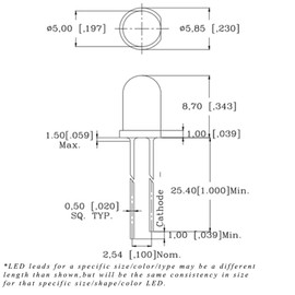 Lighthouse LEDs 5mm Round Top Cool Clear White Breathing/Fading LED - Super Bright (Pack of 10)