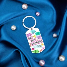 ICHRATI Nurse Gifts for Women Medical Assistant Gift Accessories for Work Nursing School Essentials for Nurses Week Nursing Student Gift for Female Practitioners Nurse Daily Affirmations Keychain