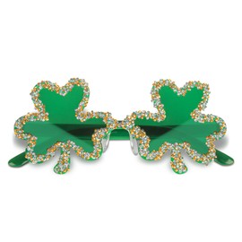 JDRGJTH St. Patrick’s Day Shamrock Sunglasses,Irish Green Shamrock St Patricks Glasses,St. Patrick's Day Irish Party Favors Supplies Costume Accessories for Women and Men
