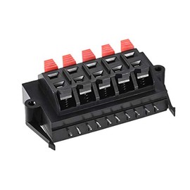 sourcing map 10 Way Spring Speaker Terminal Clip Push Release Connector Audio Cable Terminals Strip Block Black Red WP10-11 1Pcs