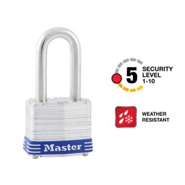 Master Lock Outdoor Padlocks, Lock Set with Keys, Keyed Alike Padlocks with Long Hardened Shackles That Resist Cutting for Gates, Sheds, Fences, 3 Pack, 3TRILF