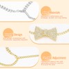 Sekonow 2 Pack Rhinestone Bow Necklace Chocker, Sparkly Diamond Bow