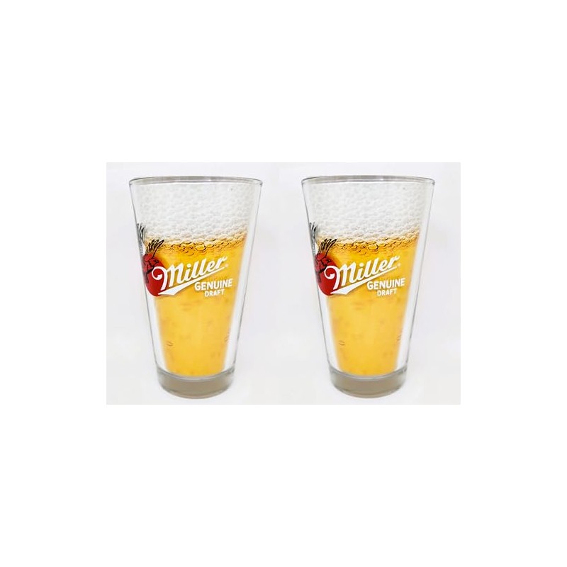 Miller Genuine Draft Pint Glasses - Set of 2
