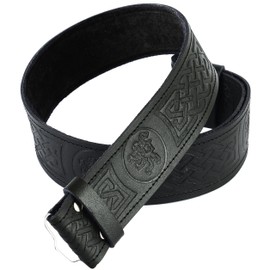 Embossed Celtic Leather Kilt Belt Scottish Highland Adjustable size M