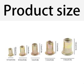 Rivet Nuts Assortment Blind Rivet Nuts Inserts Rivet Nuts - Strong Corrosion Resistance Flat Head Thread Tool Nuts Rivet for Shelves Container Ships M3 M4 M5 M6 M8 100 Pieces