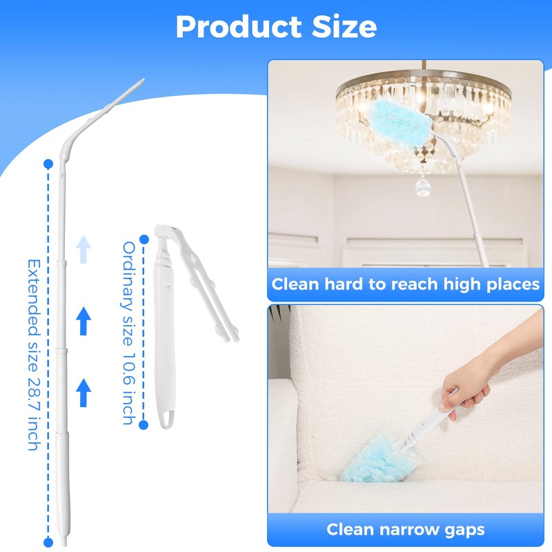 2 Replacement Handles Compatible with Swiffer Duster Refill, Long Extended