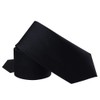 GUSLESON 2.4" Black Slim Tie For Men Solid Skinny Necktie