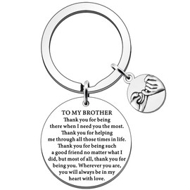 SDOFY Brother Gifts Brother Birthday Gifts Thank You Gift for Brother Best Friends Men from Sister Brother Keyring Christmas Gifts