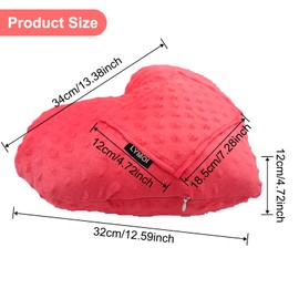 LYMOI Heart Surgery Pillow for Open Heart Surgery, Heart Pillow for After Heart Surgery, Chest Pillow After Heart Surgery with Pocket, Heart Surgery Recovery Gifts for Patients Minky Dot (Red)