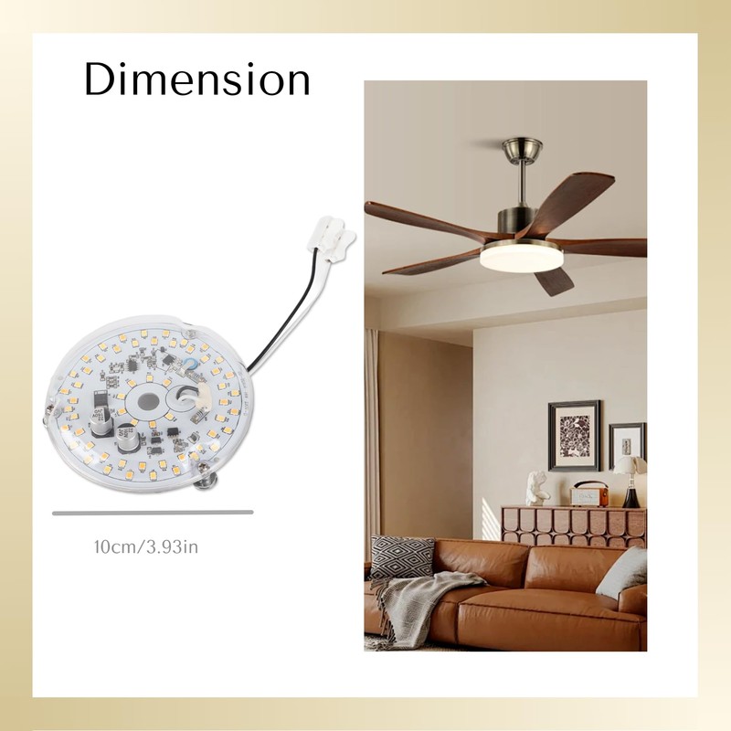 Gugxiom 3.93 Inch LED Ceiling Fan Light, 18w 2000lm 3