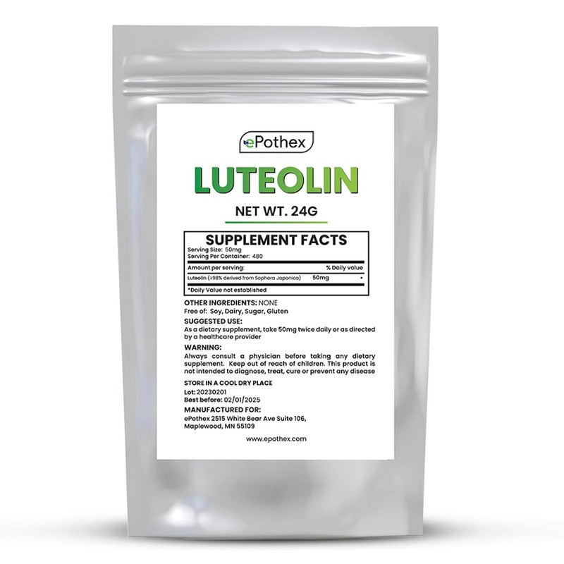 ePothex Pure Luteolin Powder 24 Grams, Brain and Nervous System