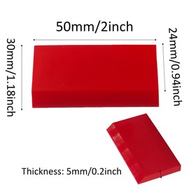 Runseaway 6Pcs 2” Small Rubber Squeegee for Vinyl Installation, Window Tinting, Bubble Removal, Flexible Non-Scratching Applicator for Car, Glass, Film Application, Red