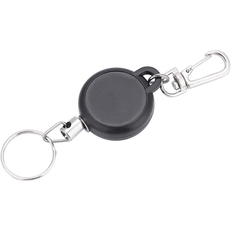 Llavero retráctil de acero inoxidable de 60 cm, cuerda de